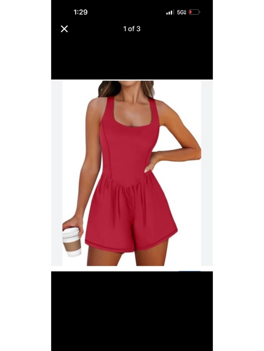 Isabel Red Sleeveless One-Piece Romper XS